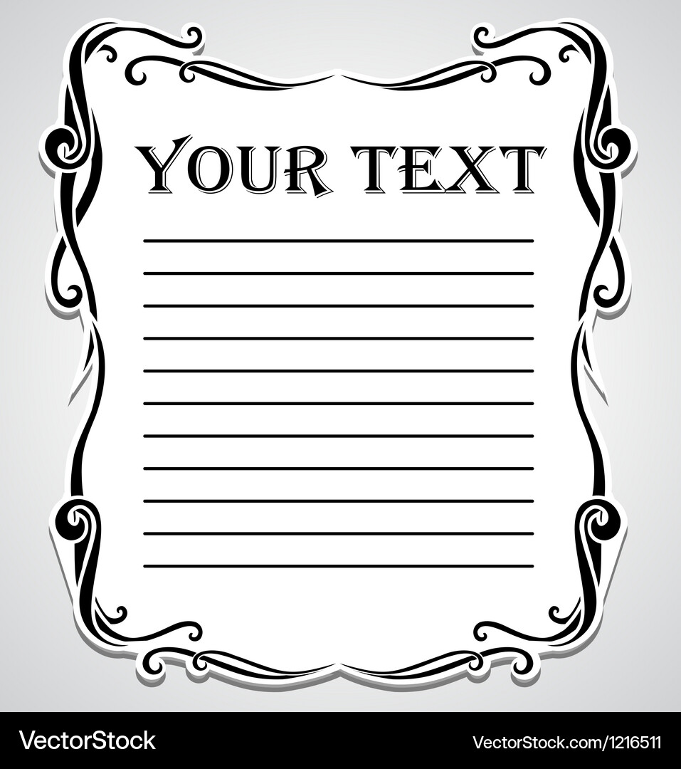 Swirls frame with sample title and place for text Vector Image
