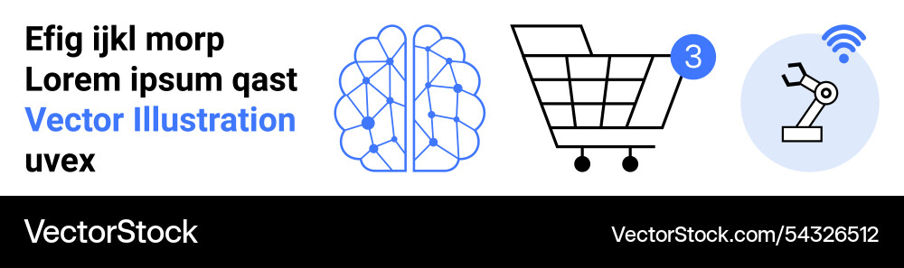 Ai neural network shopping cart and robotic arm Ai neural network shopping cart and robotic arm vector image