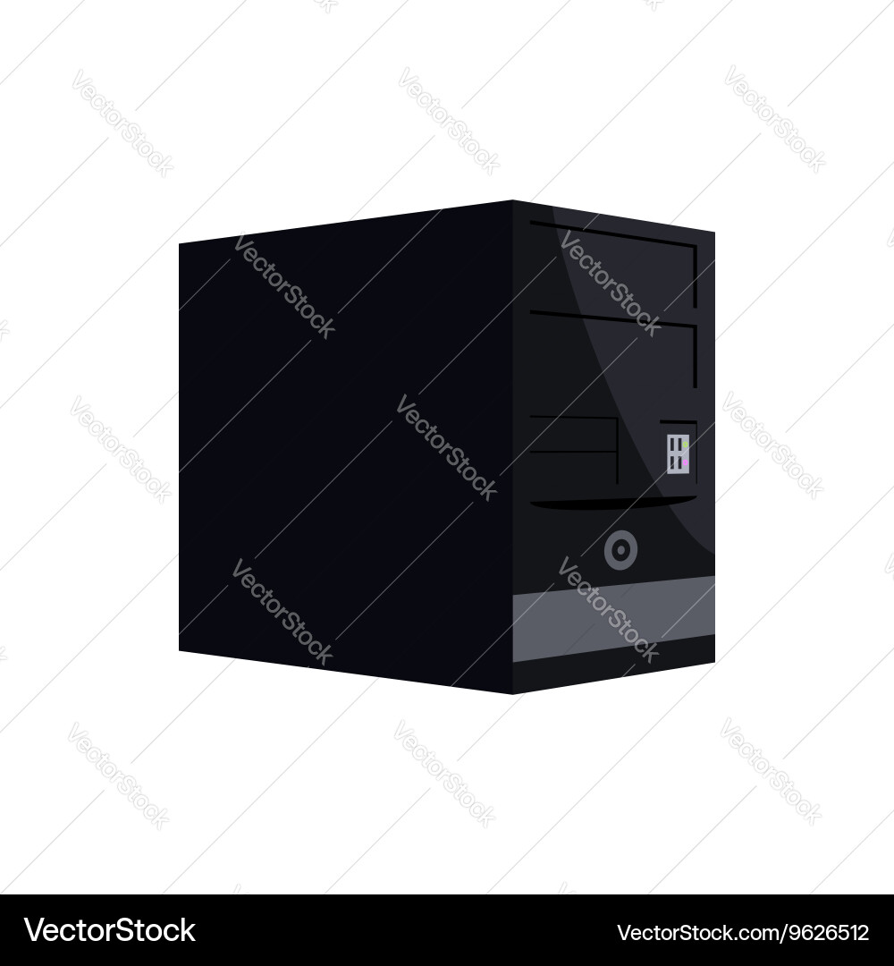 Black computer system unit icon cartoon style vector image