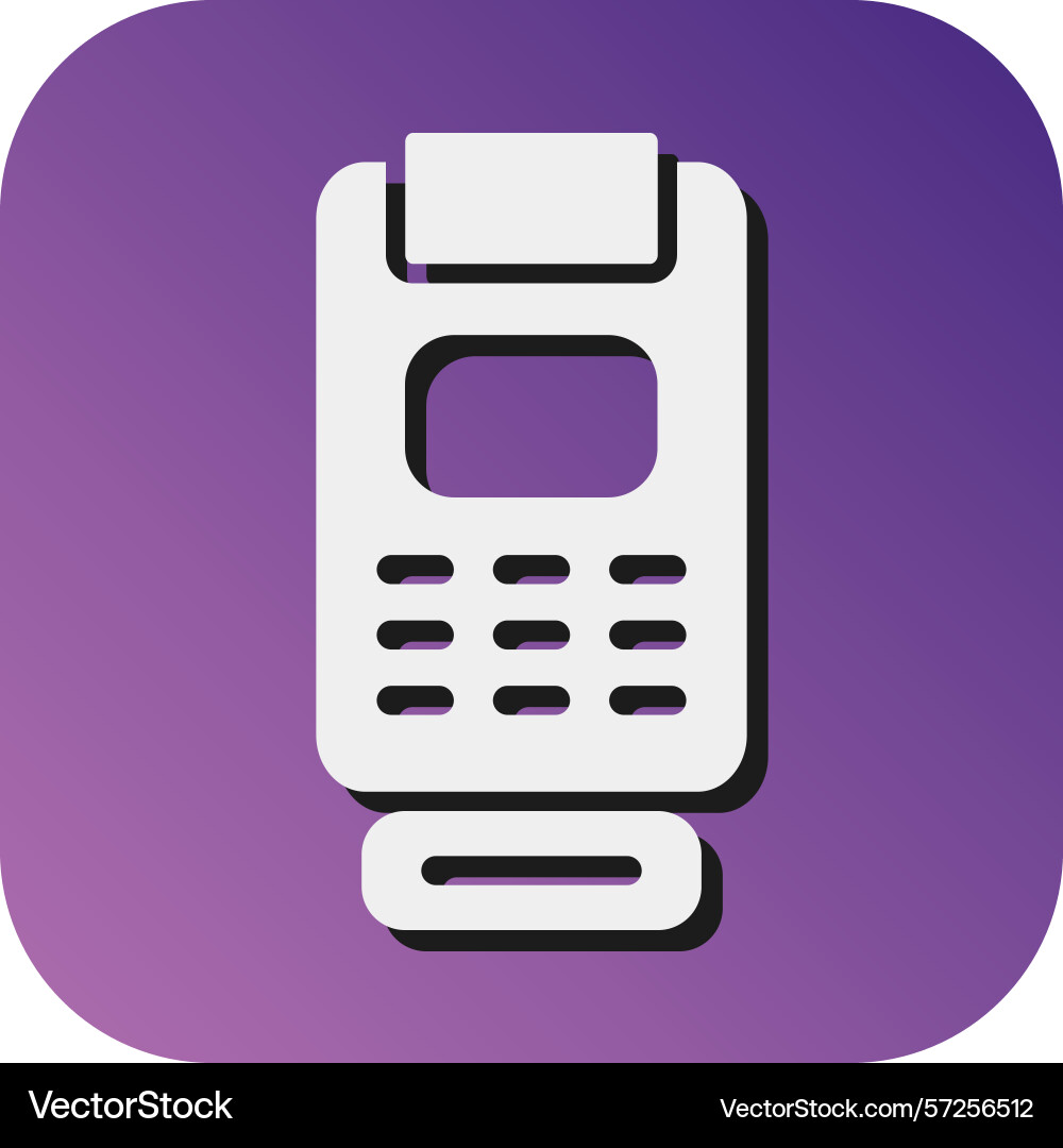 Card reader glyph gradient background icon vector image