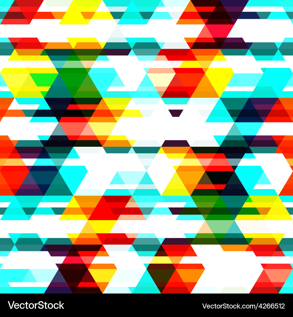 Colored triangle seamless pattern vector image