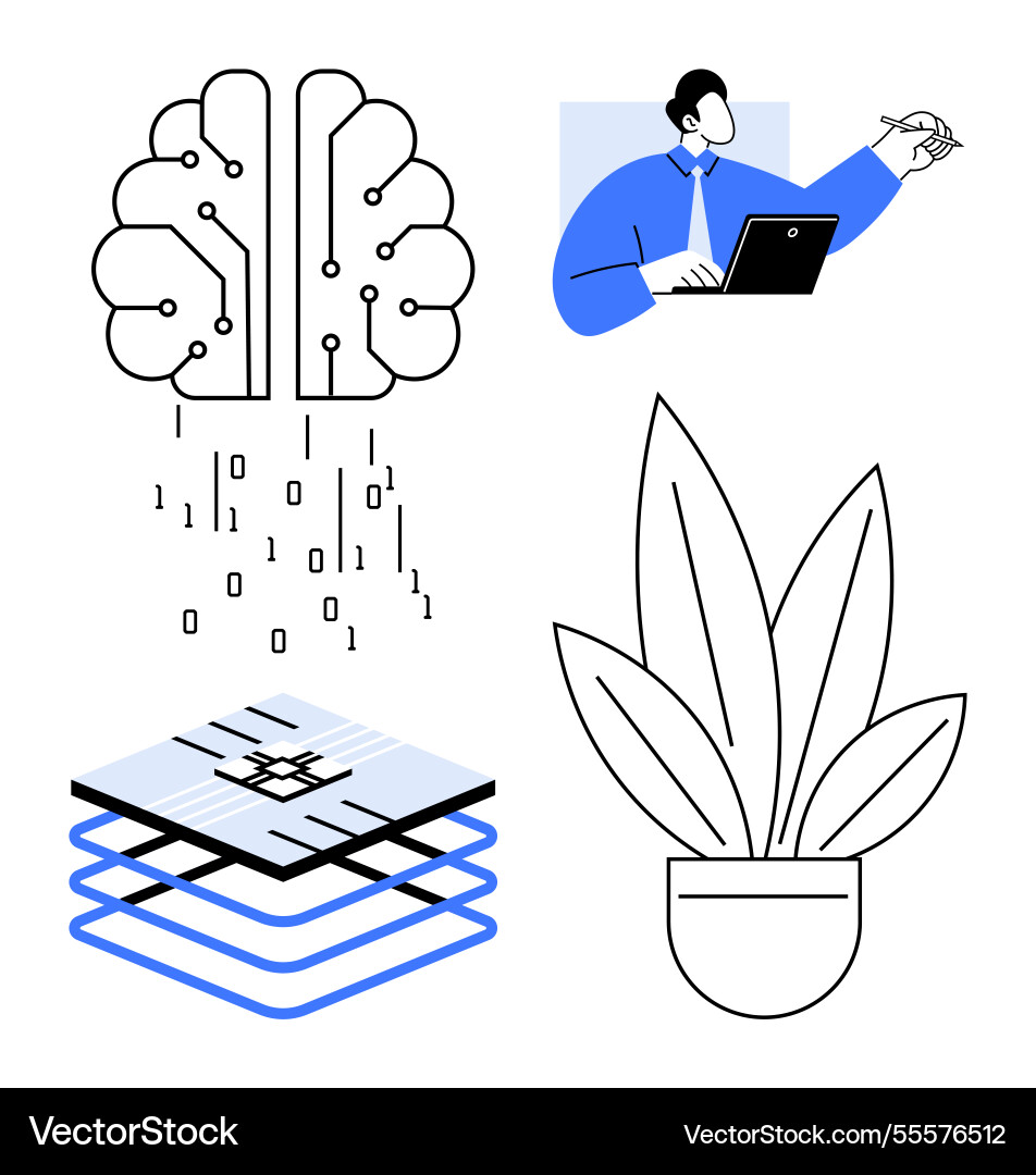 Digital innovation with ai machine learning Digital innovation with ai machine learning vector image