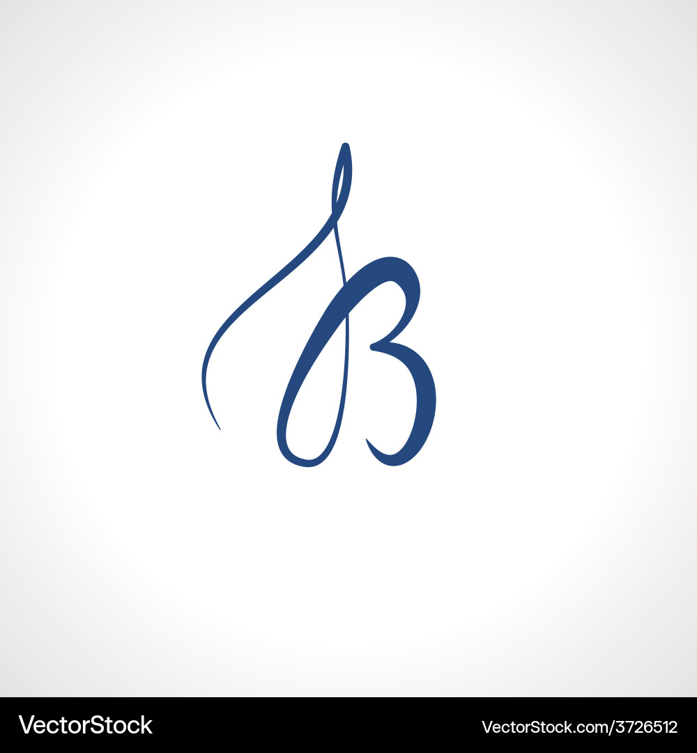Elegant Script 'B' Symbol vector image