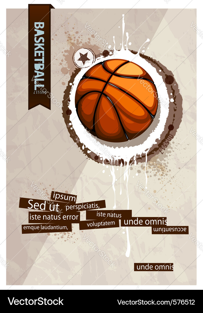 Grunge Basketball Splash Vector Image