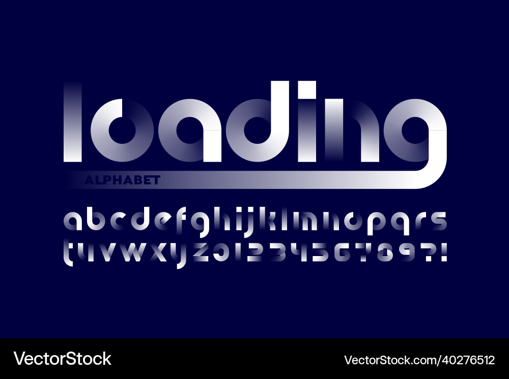 Loading Bar Font - Gradient Style vector image