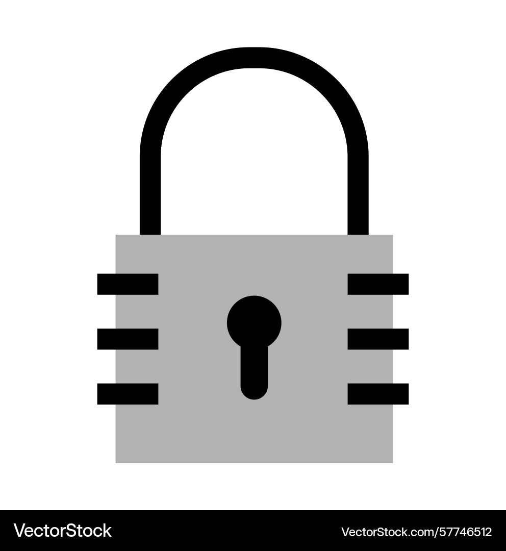 Lock icon on transparent background flat line Vector Image