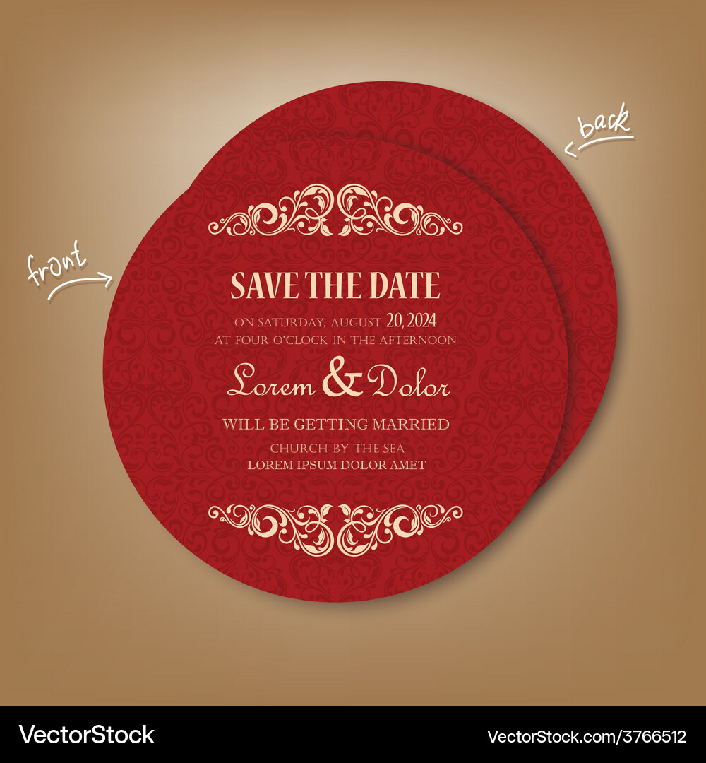 Red Save the Date Card Vector Image