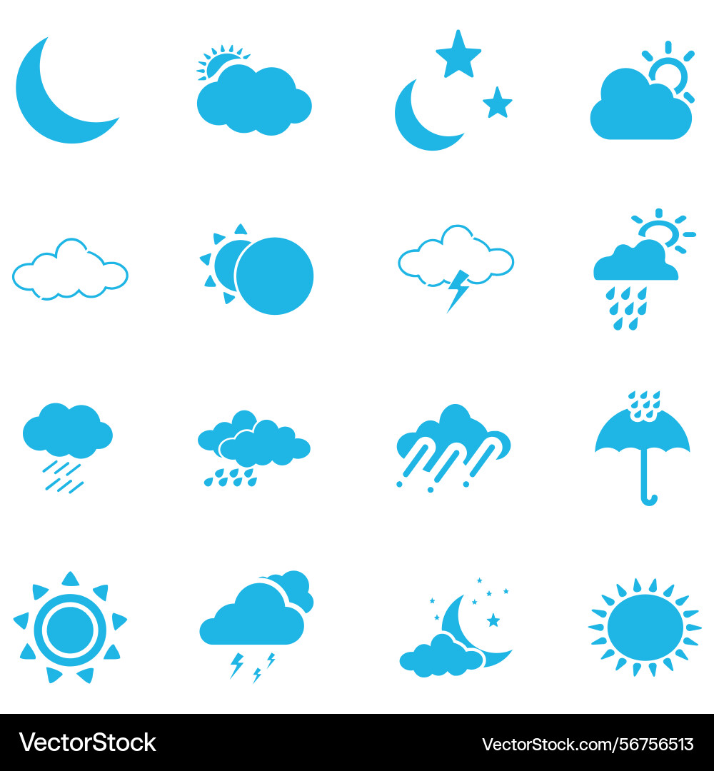 Clouds icons set of in different form Clouds icons set of in different form Vector Image