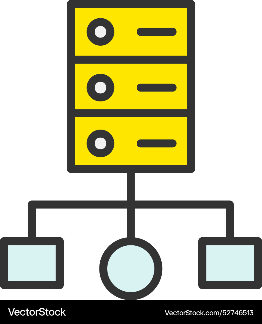 Cluster computing line filled icon design vector image