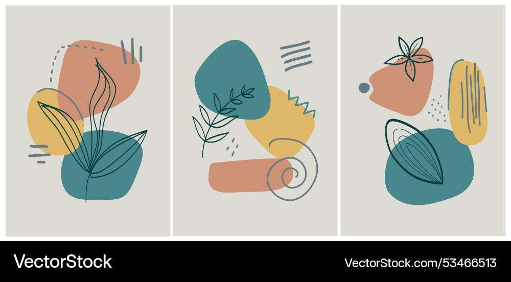 Collection of contemporary art posters in pastel Collection of contemporary art posters in pastel vector image
