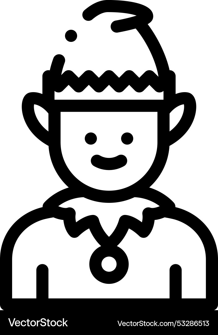 Elf icon thin linear style design isolated Elf icon thin linear style design isolated vector image
