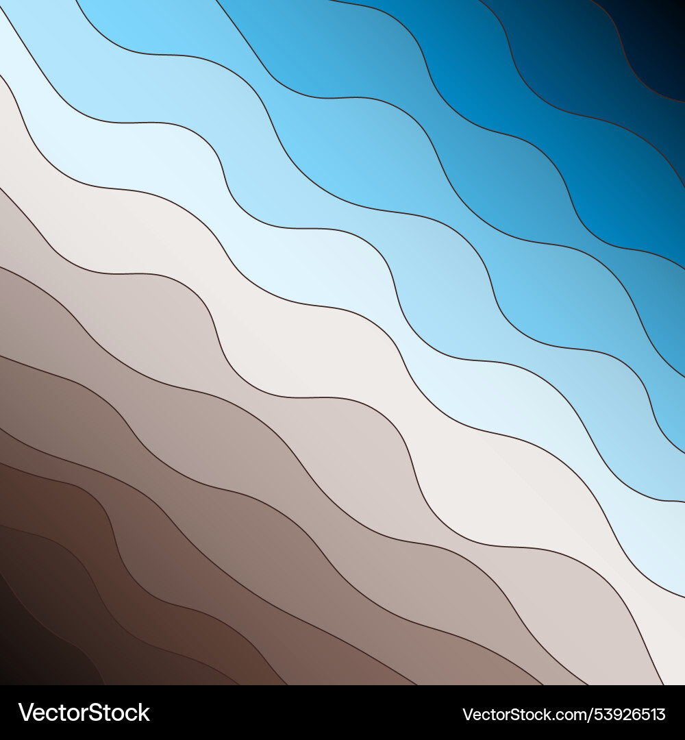 Gradient blue wave pattern deep ocean background Gradient blue wave pattern deep ocean background vector image