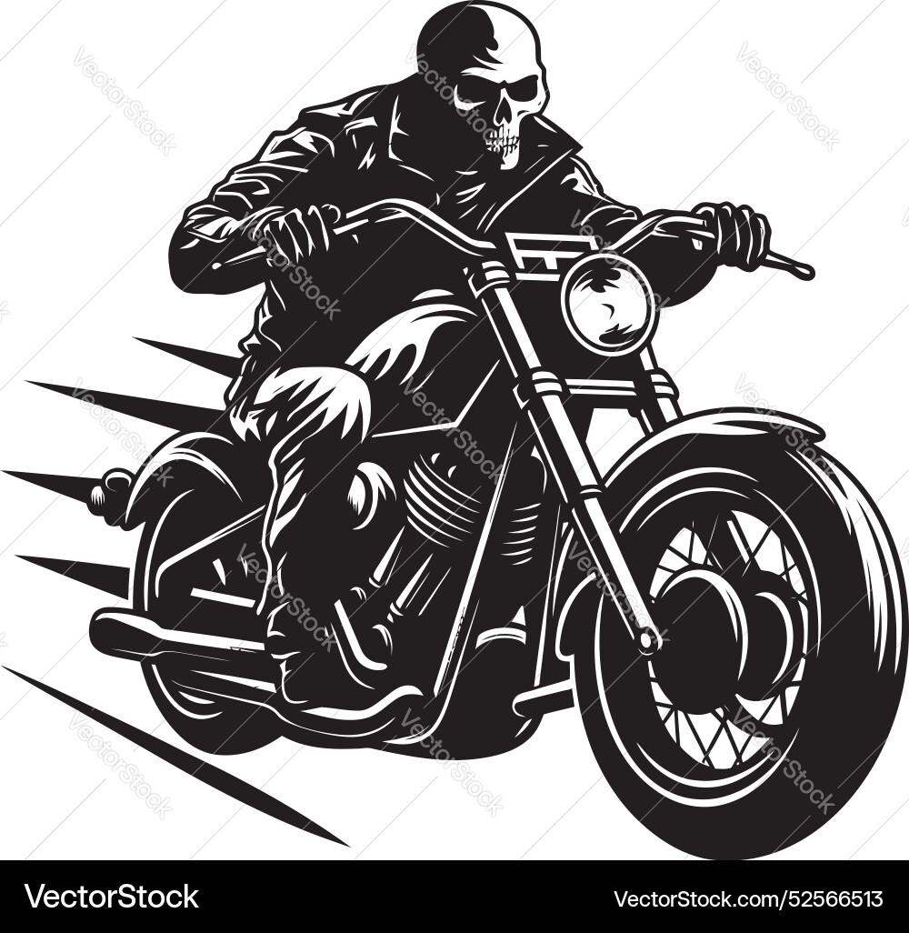 Leather reaper grim skeleton biker – Royalty-Free Vector | VectorStock