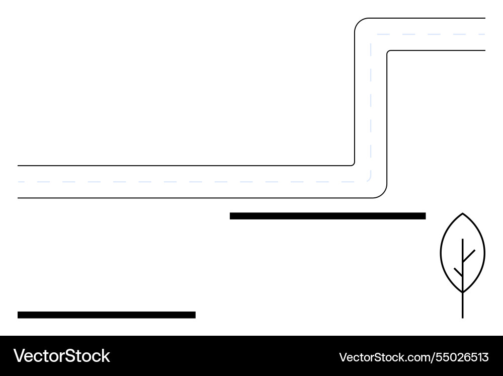 Minimalist roadway curve design with tree Minimalist roadway curve design with tree Vector Image