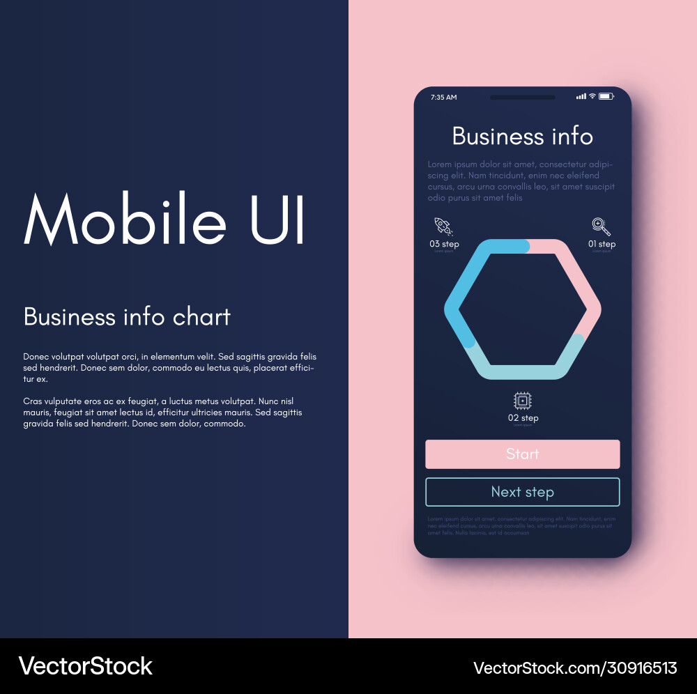 Mobile application interface ui design vector image