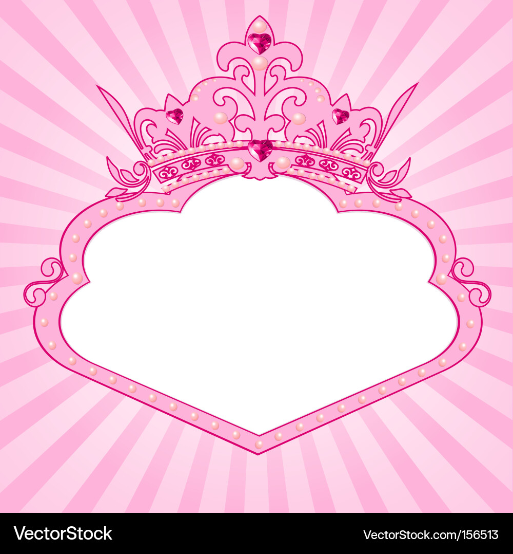 Princess crown frame Royalty Free Vector Image