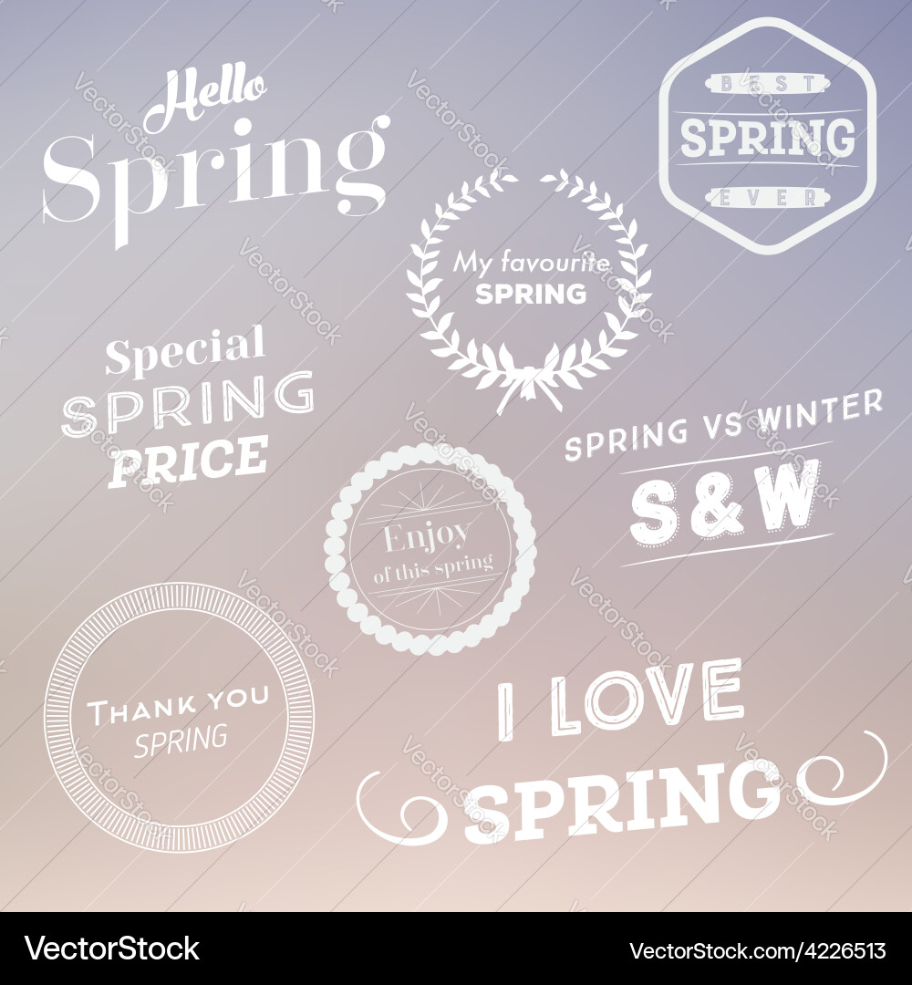 Spring typographic design set Vector Image