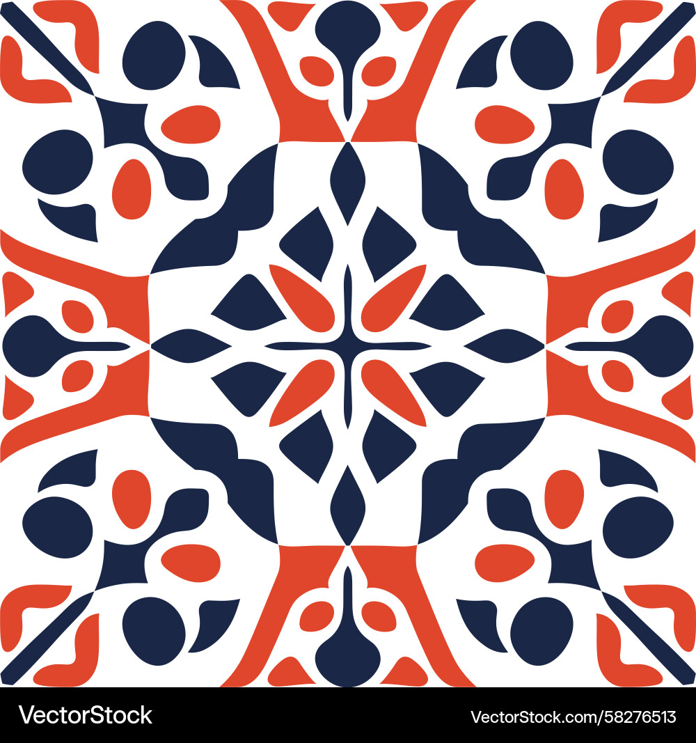 Symmetrical Red and Blue Pattern Vector Image