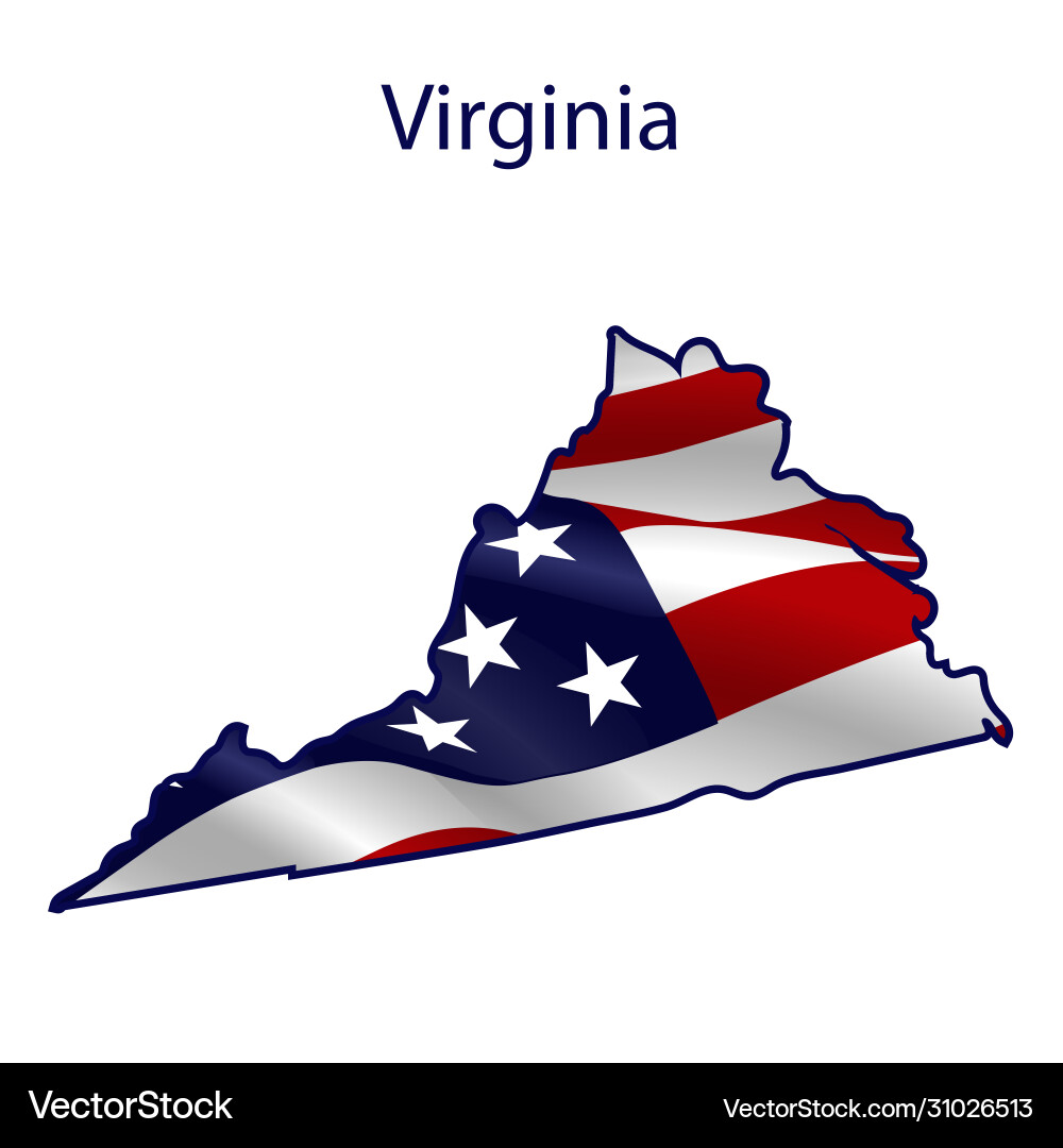 Virginia full american flag vector image