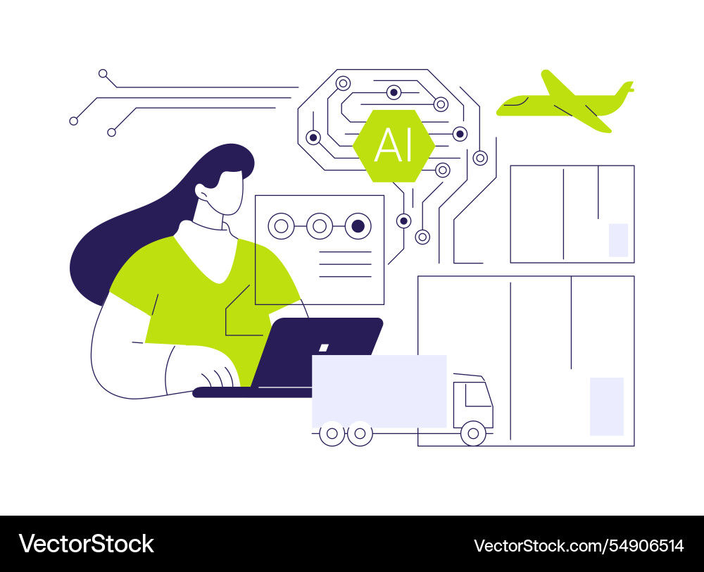 Ai forecasting for efficient supply chain abstract Vector Image