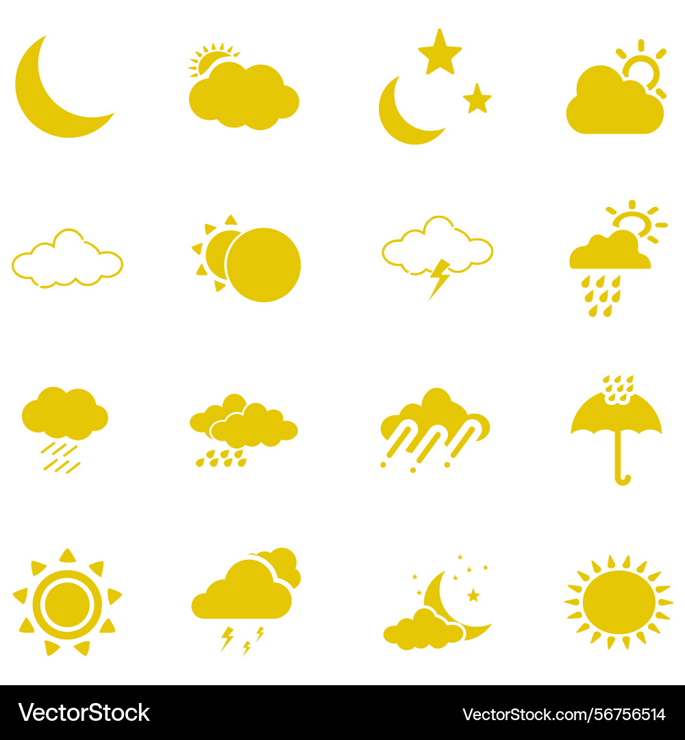 Clouds icons set of in different form Clouds icons set of in different form Vector Image