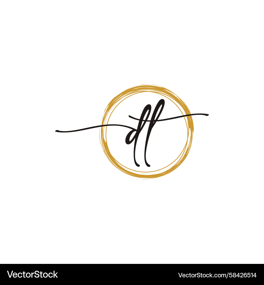 Elegant Initial Logo Template - D & T Script Vector Image