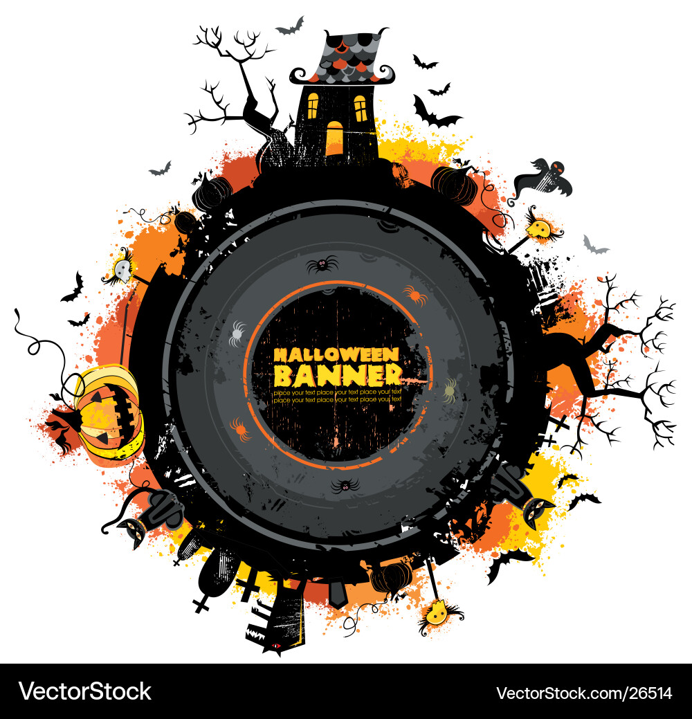 Halloween Frame with Bats Vector Image