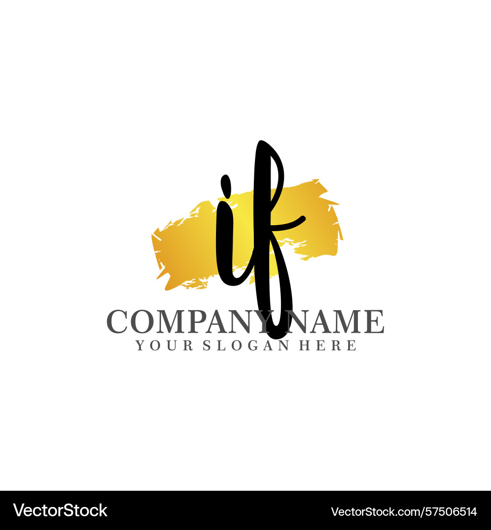 Modern handwriting initial logo if monogram design Vector Image