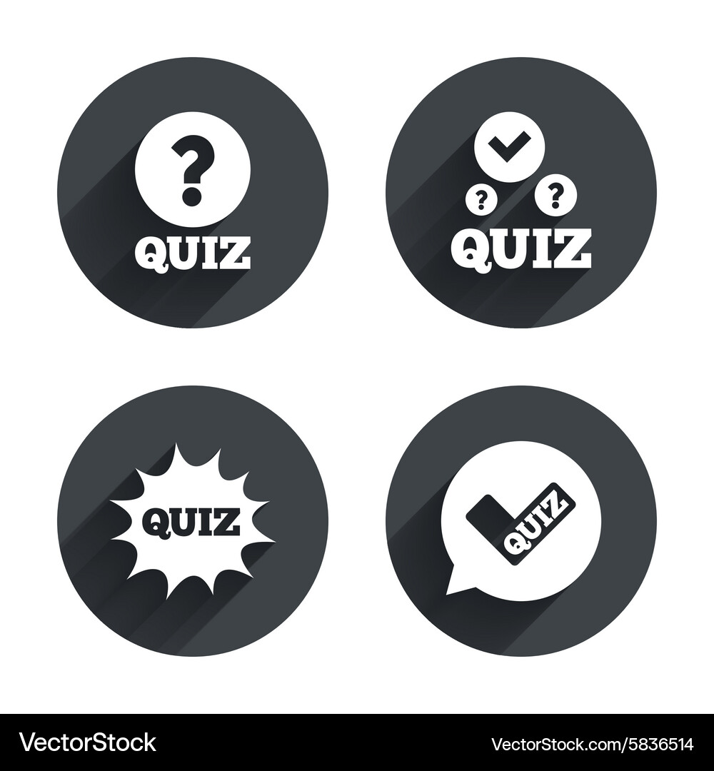 Quiz icons speech bubble with check mark symbol Vector Image