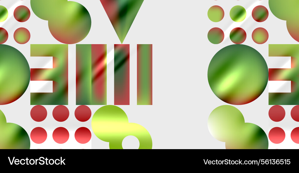 Abstract composition green red shapes overlap Abstract composition green red shapes overlap vector image