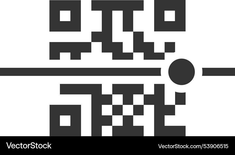 An icon of scanning a qr code with mobile device An icon of scanning a qr code with mobile device vector image