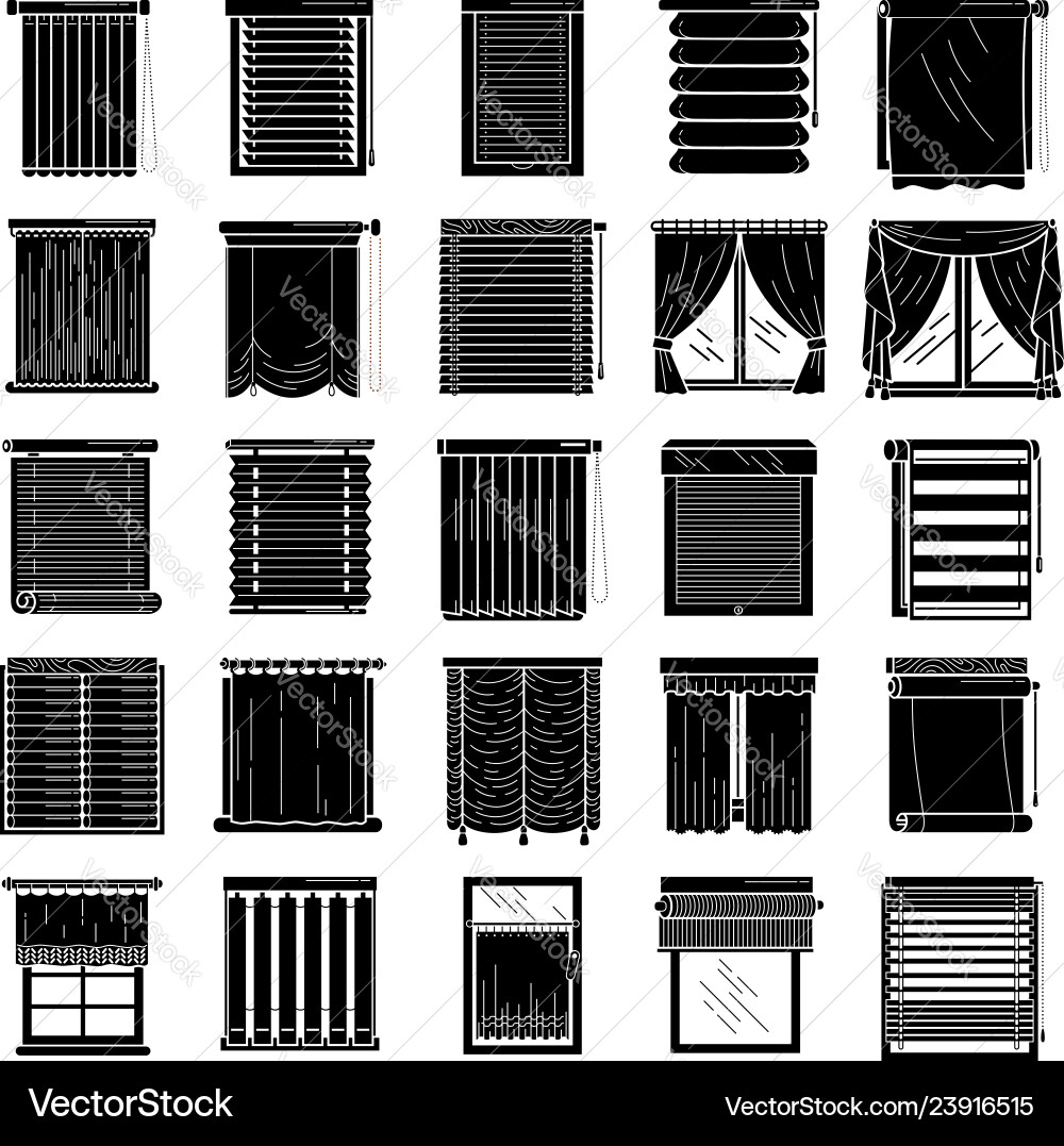 Blind icons set simple style Blind icons set simple style vector image