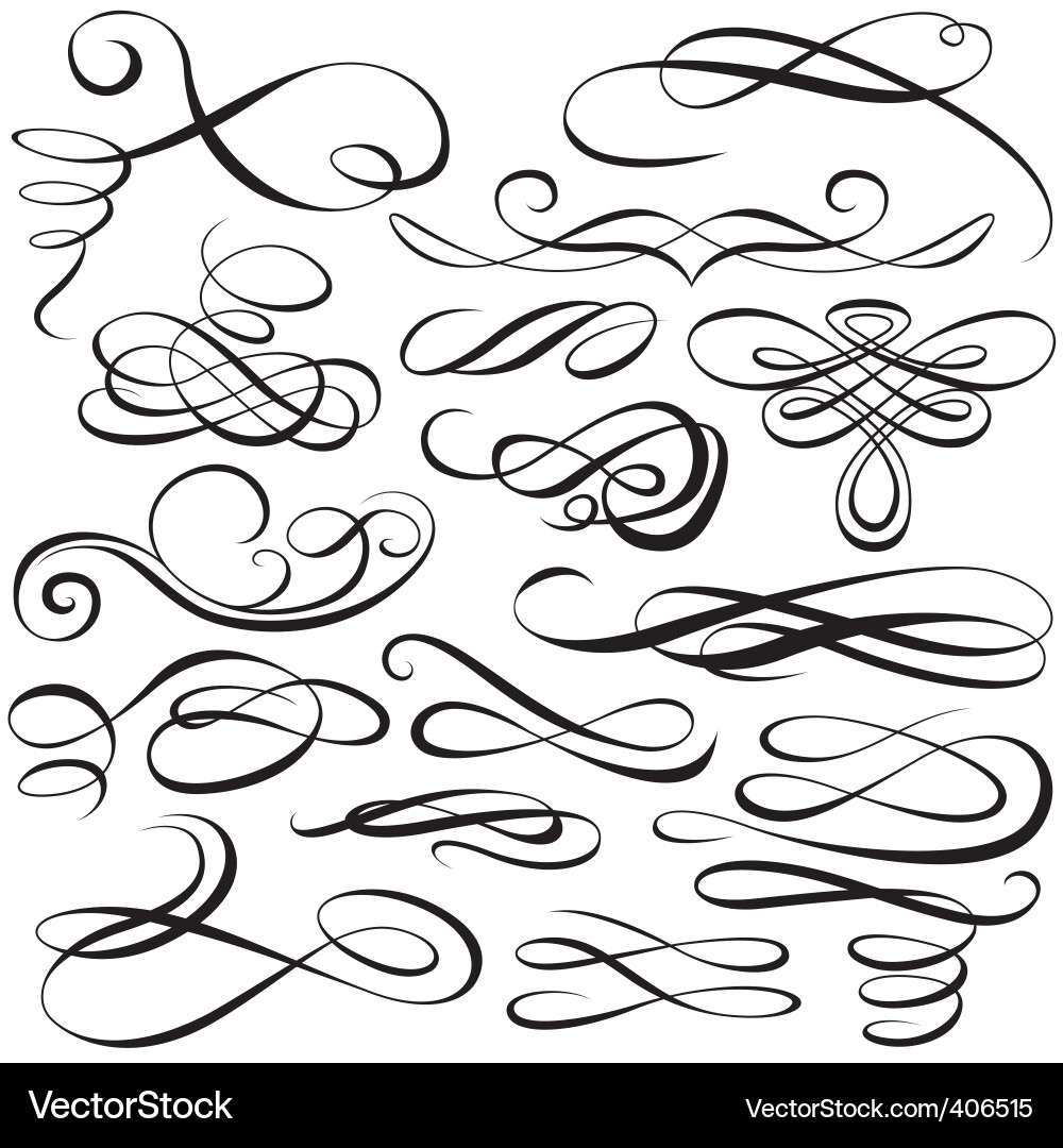 Calligraphic elements Royalty Free Vector Image