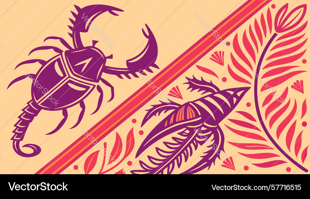 Intricate scorpion design artistic pattern vector image