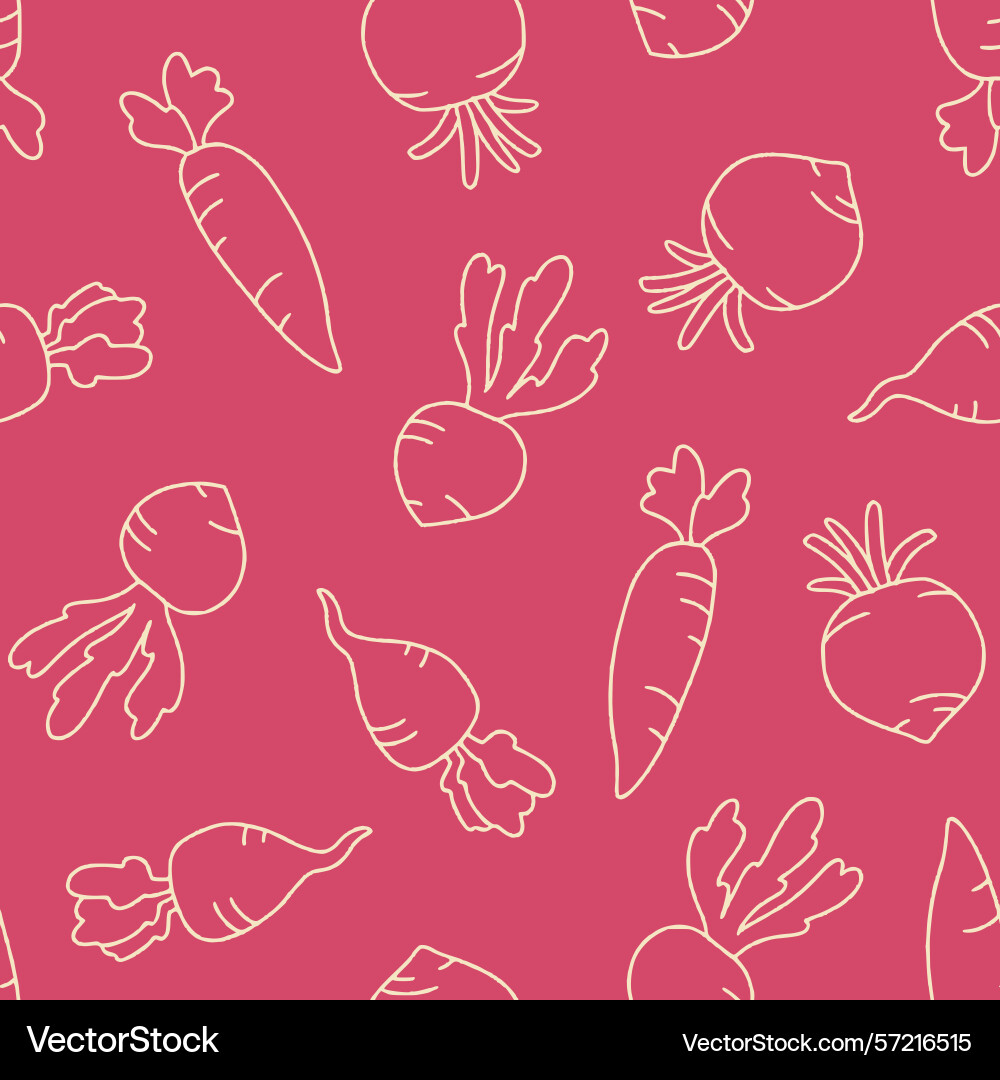 Outline radish seamless pattern background Vector Image