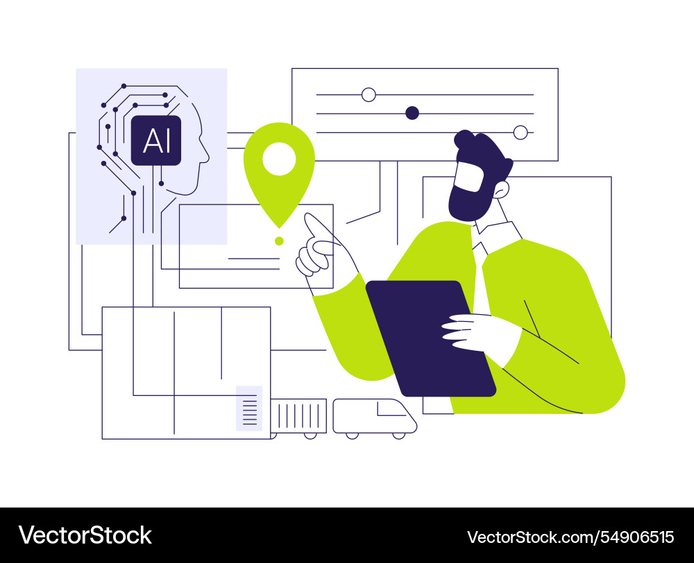 Predictive maintenance solutions with ai abstract Vector Image