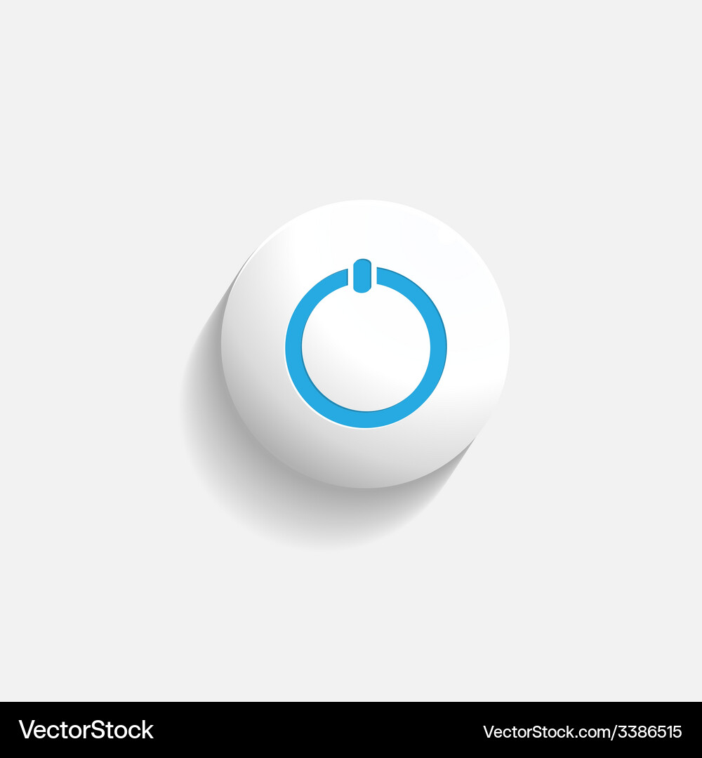 Realistic matted white color web powerstartpush Vector Image