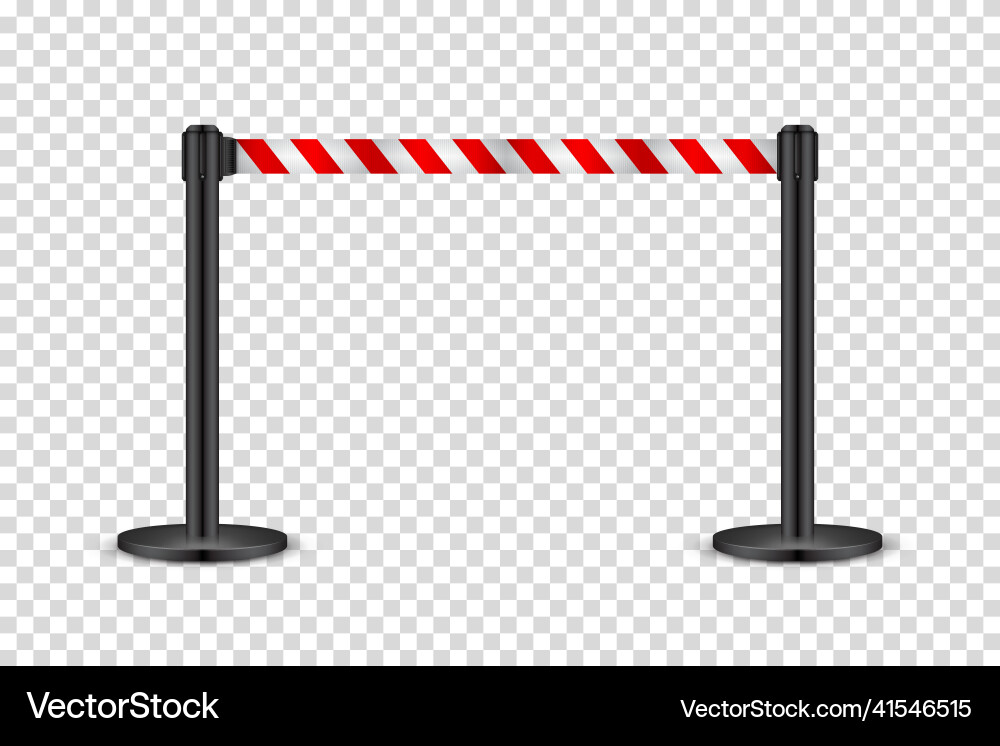 Realistic retractable belt stanchion Vector Image