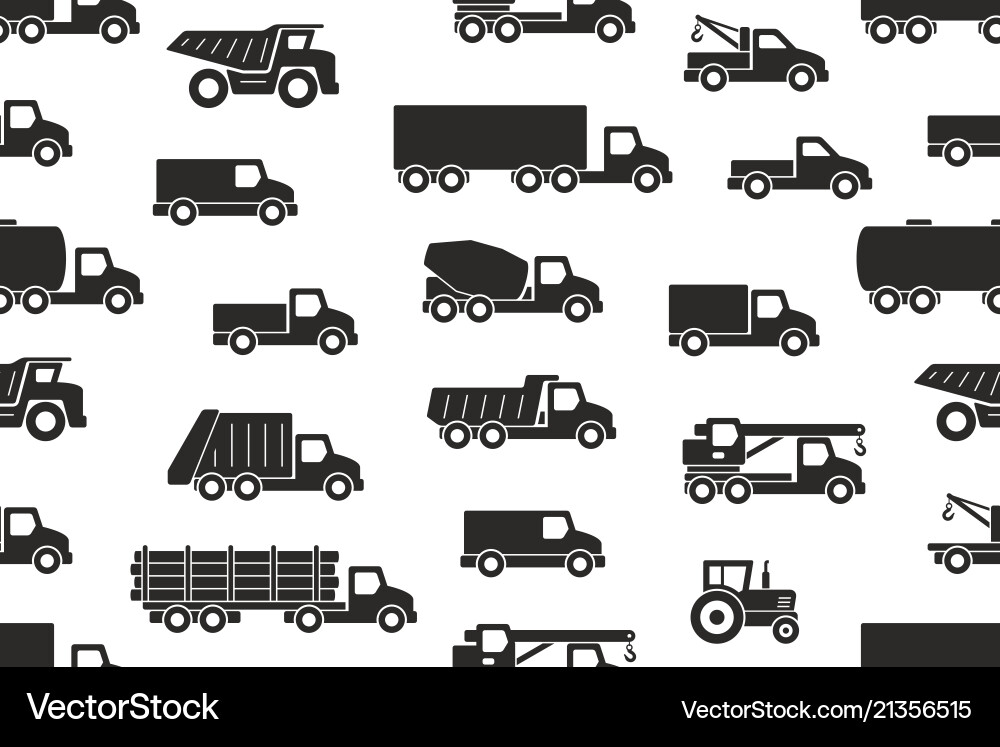 Seamless pattern with trucks Seamless pattern with trucks vector image