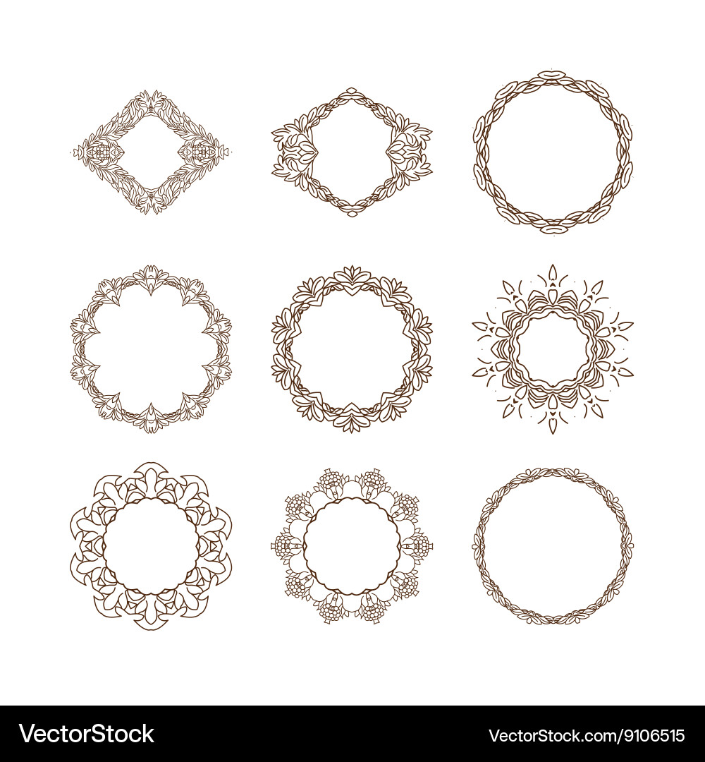 Set of simple linear monograms Vector Image