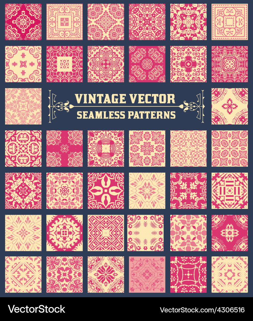 38 seamless patterns background collection vector image