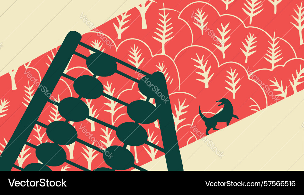 Abacus against a modern abstract pattern design Vector Image