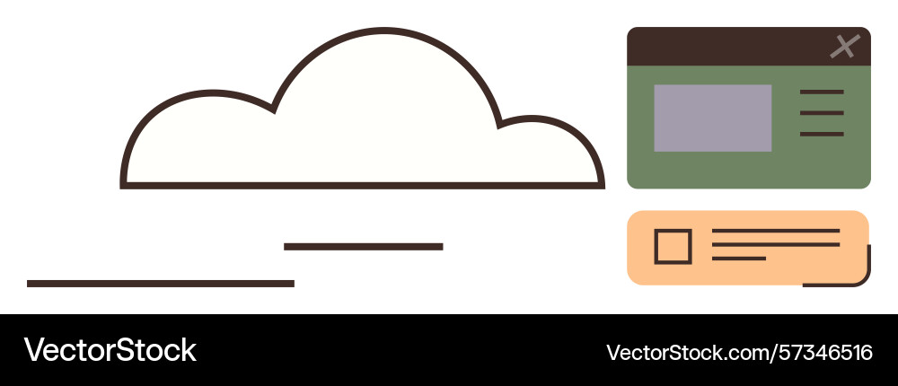 Cloud computing concept with data and user Cloud computing concept with data and user vector image