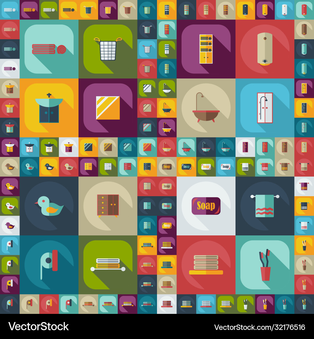 Flat concept set modern design with shadow Flat concept set modern design with shadow Vector Image