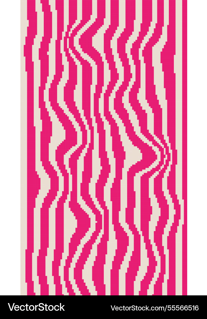 Pixel art groovy distorted magenta stripe 8-bit Pixel art groovy distorted magenta stripe 8-bit vector image