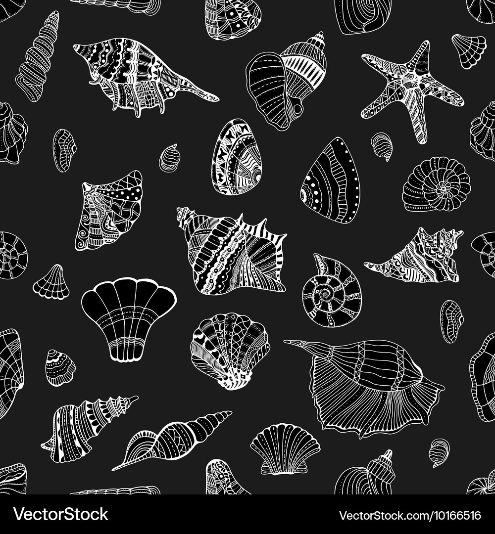 Seashell seamless pattern Vector Image