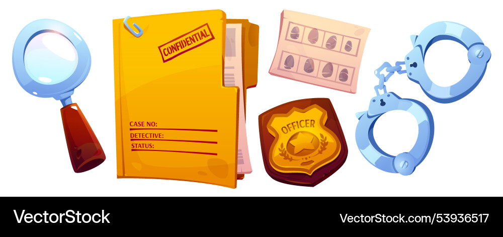 Detective or spy character equipment Royalty Free Vector