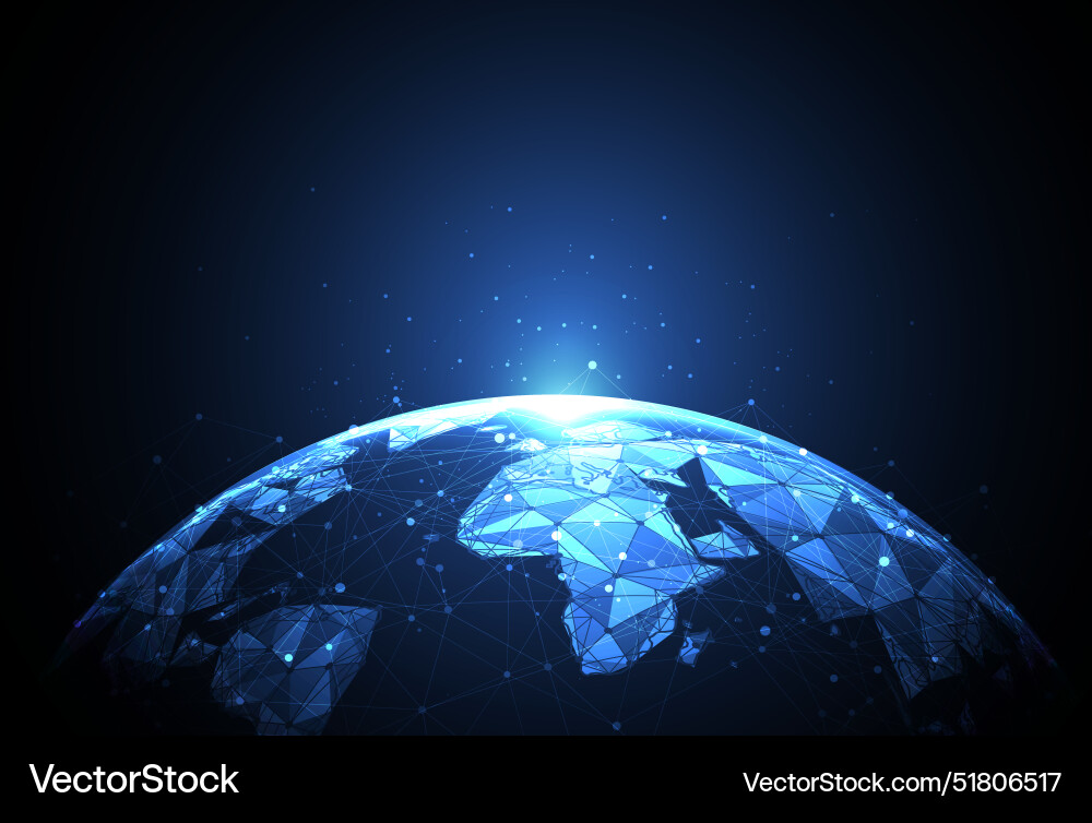 Global network connection world map point Global network connection world map point vector image