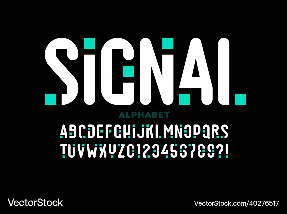Modern Alphabet Font Set vector image