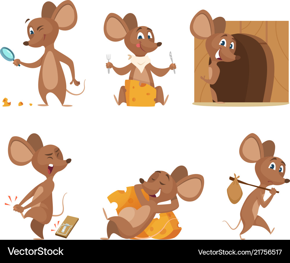 Mouse character funny cartoon mice Mouse character funny cartoon mice vector image
